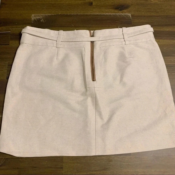 Original Penguin Tan Cream Canvas Skirt Slim Belt Mini Short Y2K Zipper Size 10 - Picture 12 of 12